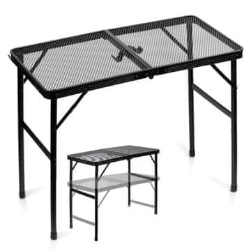 Northix Zložljiva kamping miza, črn aluminij, nastavljiva višina