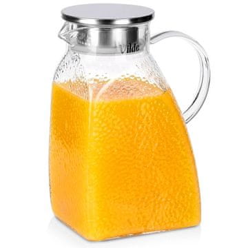 Northix Steklen vrč s pokrovom, ozek, 1,8 l borosilikatni