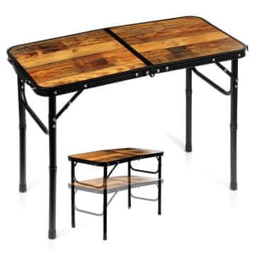 Northix Zložljiva aluminijasta kamping miza, nastavljiva višina 80x40 cm