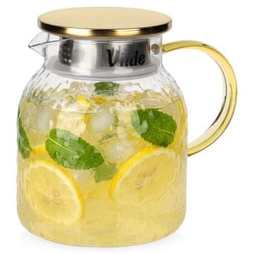 Northix Steklen vrč s pokrovom in cedilom, prostornina 1,1 l