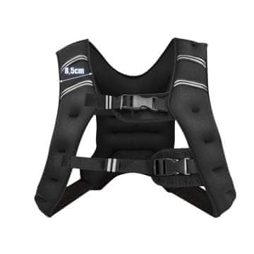 Northix 8 kg utežni jopič, neopren, nastavljiv, odsevni žep