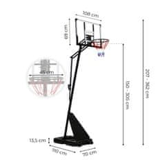 Northix Nastavljiv prostostoječi košarkarski koš, 150–305 cm