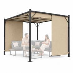 Northix Vrtna pergola 3x4M jekleni okvir z bež strehico