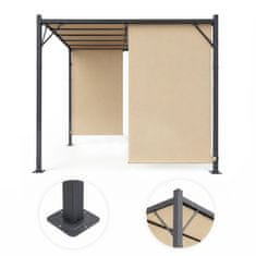 Northix Vrtna pergola 3x4M jekleni okvir z bež strehico
