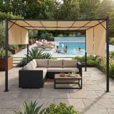 Northix Vrtna pergola 3x4M jekleni okvir z bež strehico