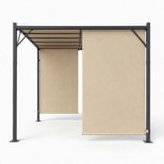Northix Vrtna pergola 3x4M jekleni okvir z bež strehico