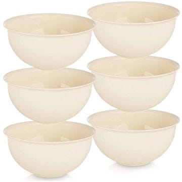 Northio Komplet plastičnih skled, krema, 13 cm, 500 ml, 6 kosov