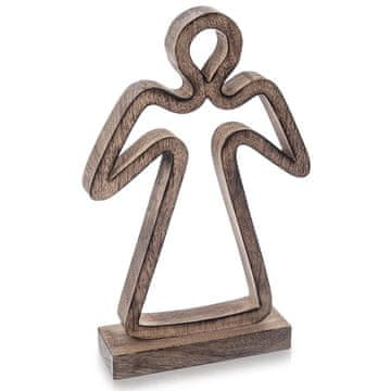 Northix Lesena figurica božičnega angela, mangov les, 29 cm