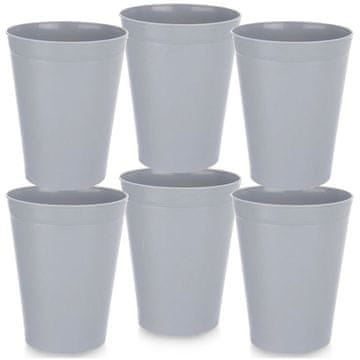 Northix Komplet plastičnih skodelic, sivih, 300 ml, 6 kosov