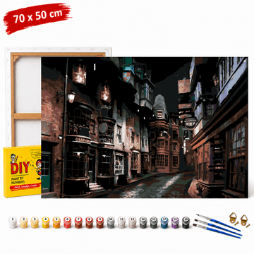 ERS Harry Potter Prečna ulica Uokvirjena slika po številkah 70x50 cm