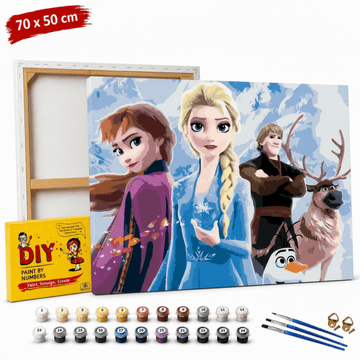 ERS Slika Disney Ledeno kraljestvo po številkah z okvirjem 70x50 cm