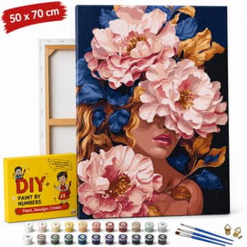 ERS Slika po številkah z okvirjem Cvetlični čar 50x70 cm