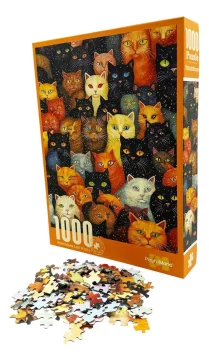 FED 1000-DELNA SESTAVANKA - BARVITE MAČKE - 70 × 50 CM - ZA LJUBITELJE ŽIVALI 14+
