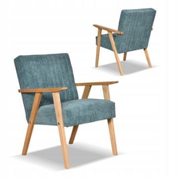Fotelj v retro vintage slogu PRL SOLER Family Furniture mint žamet Anafi