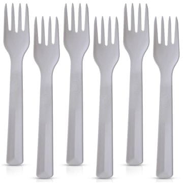 Northix Plastične vilice, sive, 18 cm, komplet 6 kosov