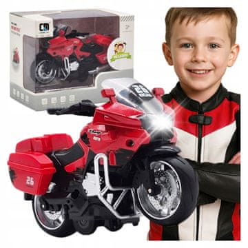 Igrača MOTOCIKEL luči zvoki KOVINSKA rdeča MOTOCIKEL pogon PRTLJAŽNIK
