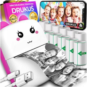 MINI TERMIČNI TISKALNIK ORIGINALNI TISK ZA FOTOGRAFIJE IN ZAPISKE + 11 ROL