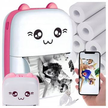 Termični tiskalnik DRUKUŚ za fotografije BLUETOOTH MINI CAT + 11 kosov tiskalnih rolic