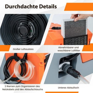 Another-Label Komercialni razvlažilnik zraka 85L-dnevni, črpalka, 24-urni časovnik