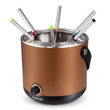 Northix Komplet električnih posod za fondue, 2 l 800 W, nerjaveče jeklo, 6 vilic