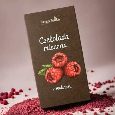 MLEČNA ČOKOLADA z malino 50 g liofiliziranega malinovega kakava 35 % vanilije