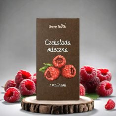 MLEČNA ČOKOLADA z malino 50 g liofiliziranega malinovega kakava 35 % vanilije