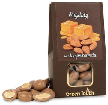 Mandlji v slani karameli 100 g mandljeve karamele bela mlečna čokolada