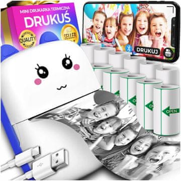 MINI TERMIČNI TISKALNIK ORIGINALNI TISK ZA FOTOGRAFIJE IN ZAPISKE + 11 ROL
