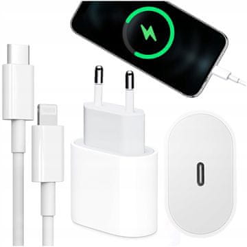 HITR POLNILEC 20W + 1M KABEL ZA IPHONE CUBE / TIP USB-C LIGHTING usb c