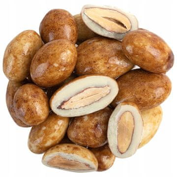 Mandlji v beli čokoladi z okusom tiramisuja 250 g mandljev v glazuri