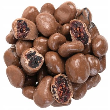 Brusnice v mlečni čokoladi 250 g kandiranih brusnic v čokoladi