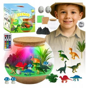KOMPLET ZA USTVARJANJE Z DINOZAVRMI Nočna svetilka za otroke ČAROBNI AKVARIJ NAREDITE SI