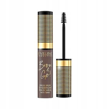 Eveline Cosmetics Eveline Brow&Go! Maskara za obrvi 02 Dark - Naravna zgoščevalna maskara