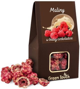 Liofilizirane maline v beli čokoladi 80 g malin v čokoladi