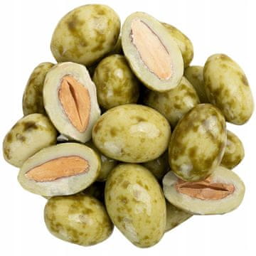 Mandlji v beli čokoladi z matcha čajem 250 g okusen prigrizek