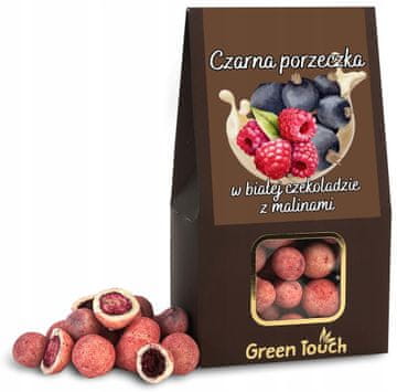 Liofiliziran črni ribez v beli čokoladi z malinami 80 g