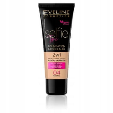 Eveline Cosmetics Eveline Selfie Time 2v1 tekoči puder in korektor 04 Natural 30 ml