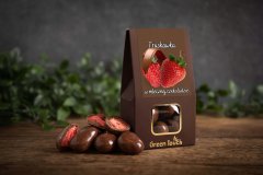 Liofilizirane jagode v mlečni čokoladi 100 g celih plodov