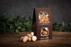 Mandlji v beli čokoladi z okusom medenjakov 100 g medenjakov v mandljevem testu