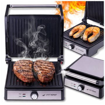 2000 W električni žar za panini toaste, opekač kruha z ravnim odpiranjem