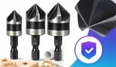 GREZILO ZA POSNETJE ROBOV ZA LES, KOMPLET 3 GREZILCEV 12, 16, 19 mm, ŠESTRUKO