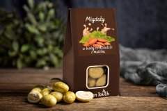 Mandlji v beli čokoladi z matcha čajem 100 g
