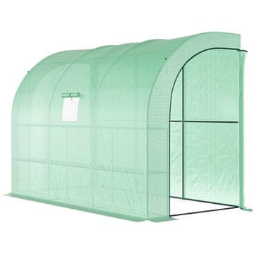 Homestar Zelenjak z notranjim vhodom, policami in okni, 300x150x213 cm, zelene barve