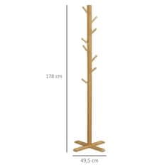 Homestar Obešalnik za plašče 49,5x49,5x178 cm naravni