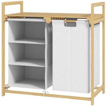 Homestar Košara za perilo 4 predelki 70x36x70 cm bela