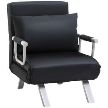 Homestar Sofa postelja nastavljiv naslon za hrbet 65x77x80 cm črna