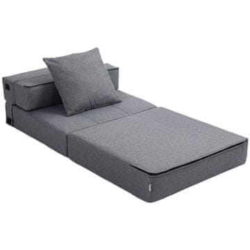 Homestar Sedežna postelja 2v1 zložljiva 70x70x61 cm temno siva