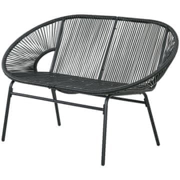 Homestar Vrtna klop za 2 osebi, 132x72x83 cm, črna