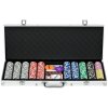 Homestar Komplet za poker 500 žetonov 56x23,5x6,5 cm srebrna