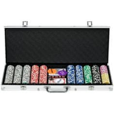 Homestar Komplet za poker 500 žetonov 56x23,5x6,5 cm srebrna
